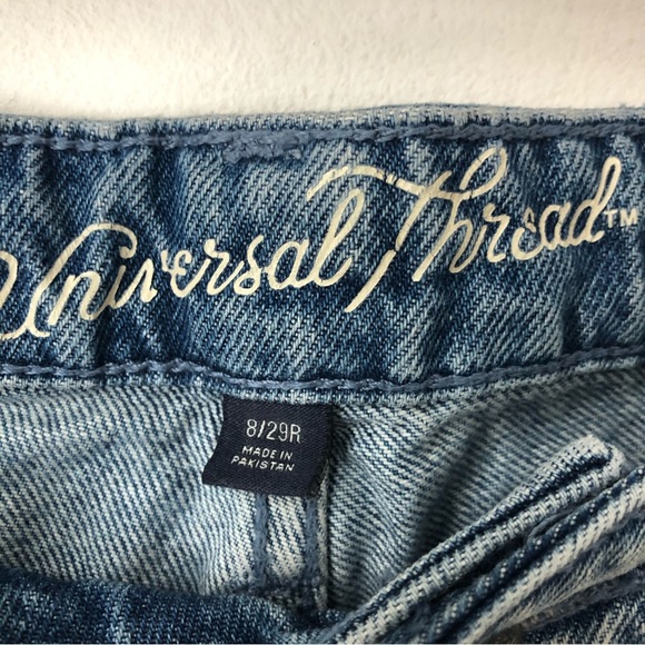 UNIVERSAL THREAD Women’s Wide Leg Cropped Raw Hem Mid Wash Jeans Cotton … - Picture 3 of 9